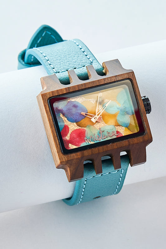 Lenzo Floral Watch Turqouise