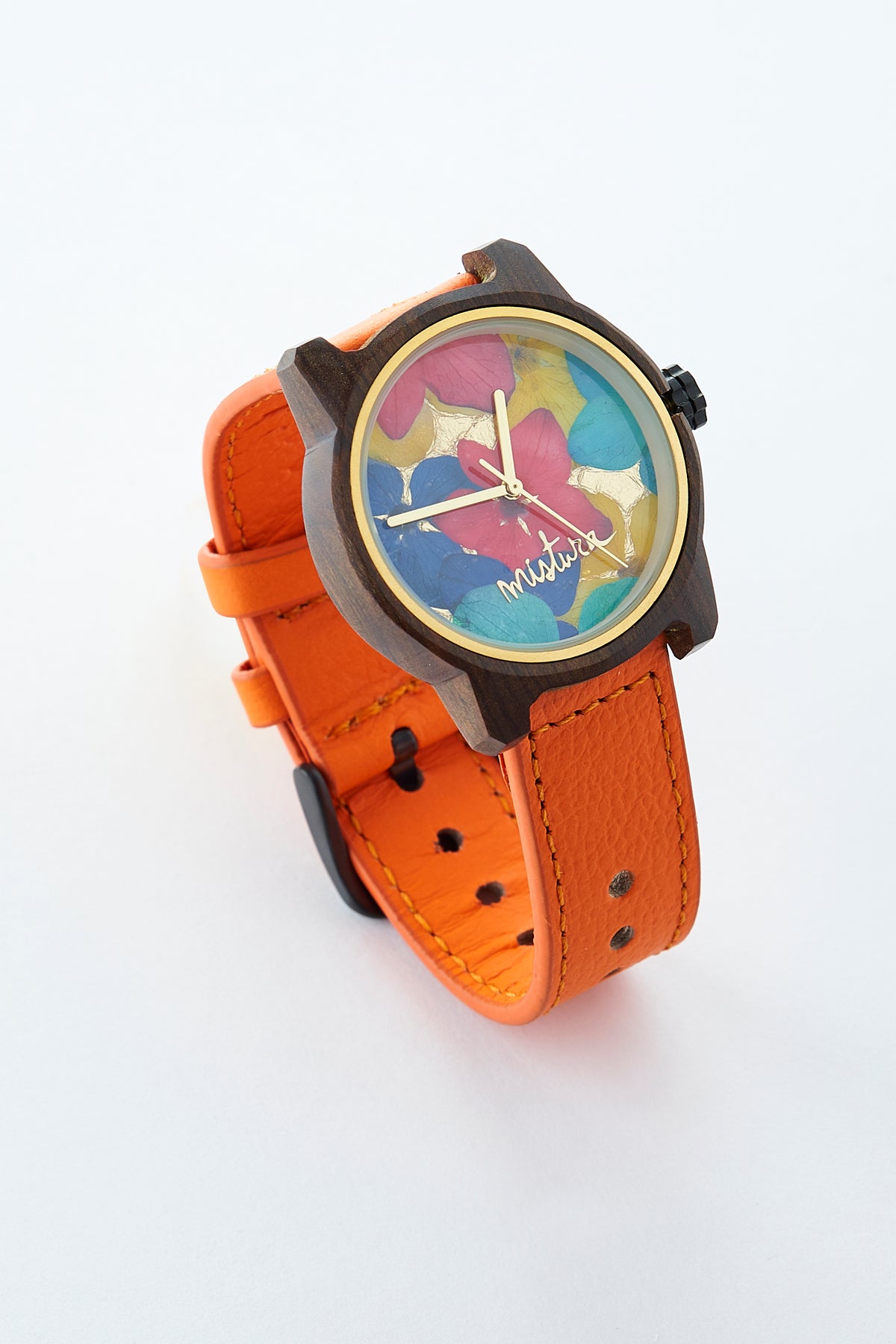 Marco Floral Watch Orange – Mistura Timepieces display picture 1